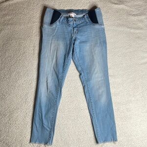 Isabella Maternity Jeggings Denim Jeans Waist elastic Band  Size 10 Raw hem